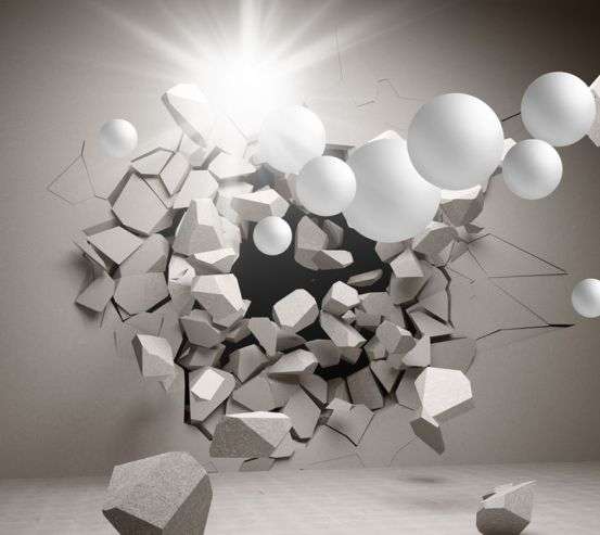 Фотообои 3д стена с шарами 23828