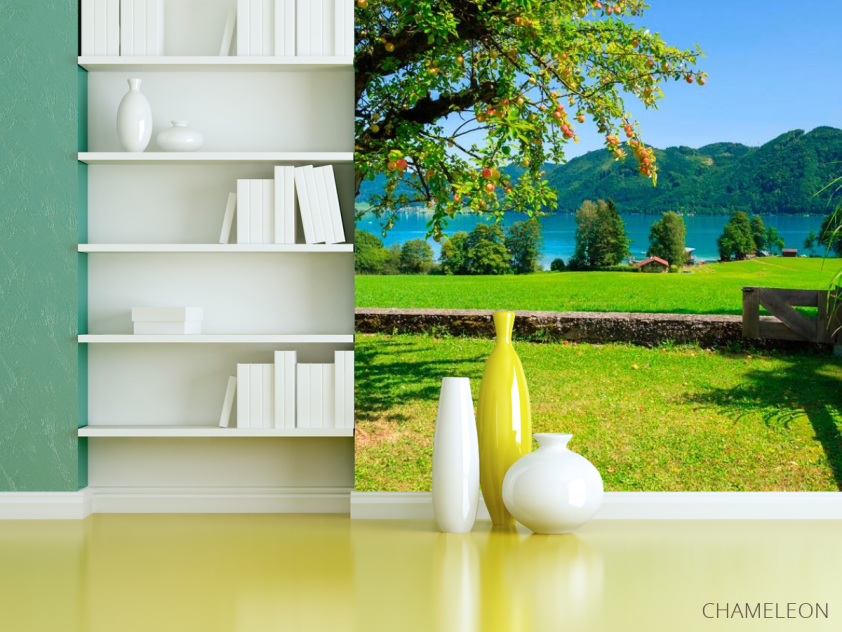 Фотошпалери Фотошпалери Яблуня, гори, вода - 3