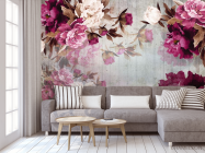 Фотообои Винтажные бордовые пионы - 3