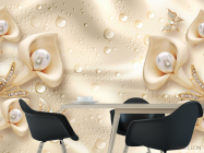 Фотошпалери Золоті 3д квіти - 1