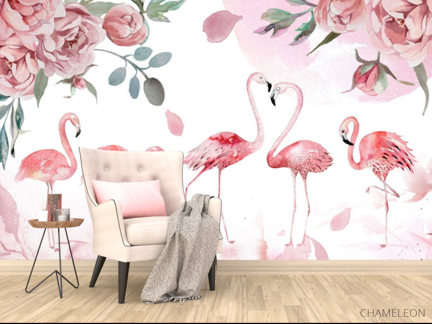 Фотообои Розовые фламинго - 4