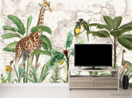 Фотообои Карта с жирафом - 2