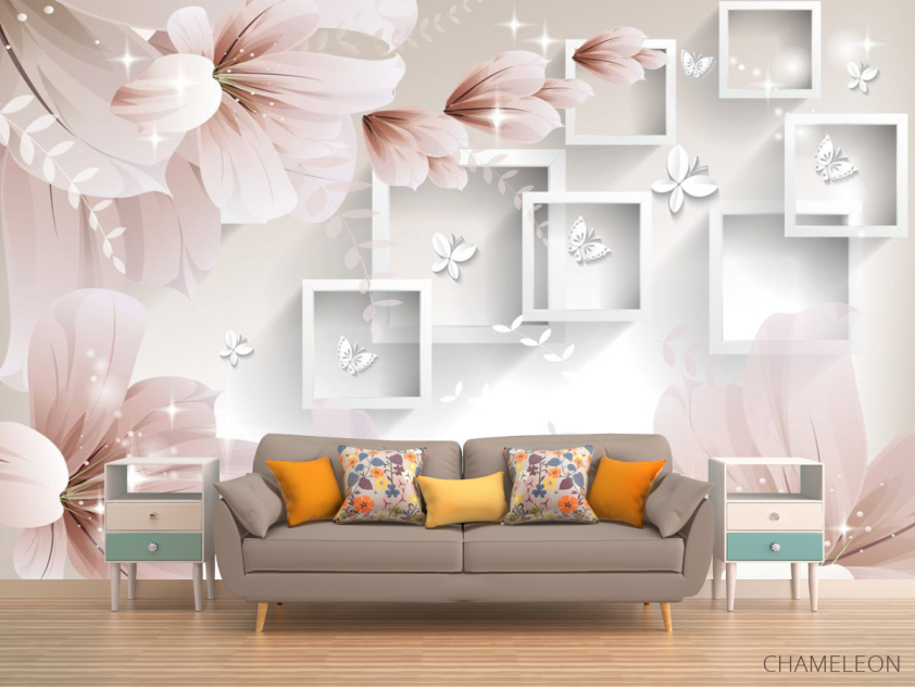 Фотообои  Абстрактные обьемные цветы - 1