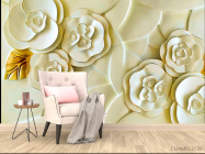 Фотообои Керамические цветы цвета слоновой кости - 4