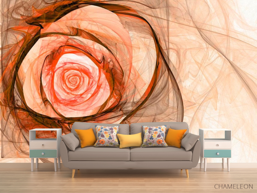 Фотообои Бежевая стилизованная роза - 1