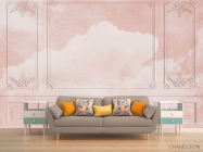 Фотообои 3д стена с розовым небом - 1