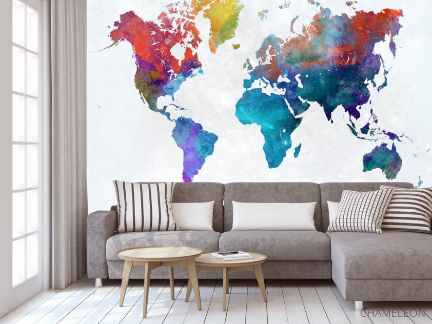 Фотообои Акварельная карта - 3