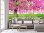 Фотообои Розовое дерево и олень - 3