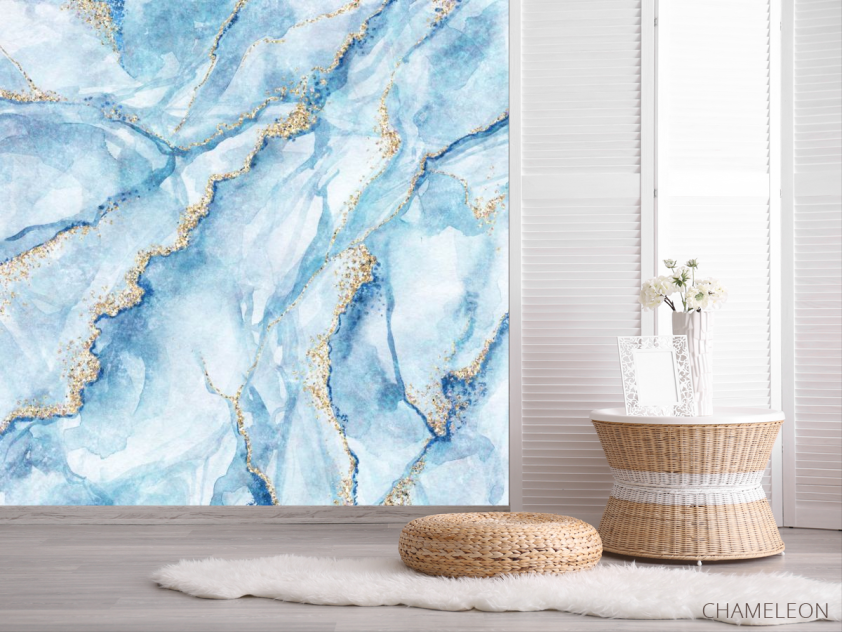 Фотошпалери Блакитний Fluid art - 2
