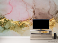 Фотообои Цветной флюид с золотом - 2