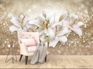 Фотообои Золотые лилии 3d - 4