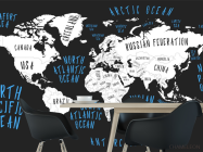 Фотошпалери Карта на чорному тлі - 1