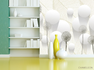 Фотошпалери Сірі кульбаби і кола - 3