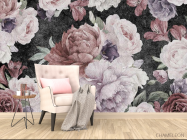 Фотообои Винтажные цветы на черном - 4