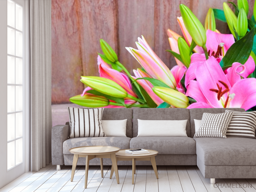 Фотообои розовые лилии - 3