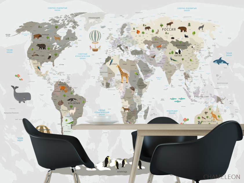 Шпалери в дитячу Карта - 1