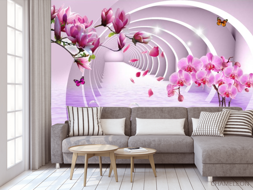 Фотообои Тоннель и орхидеи 3d - 3