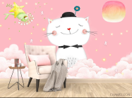 Фотообои Розовый котик - 4