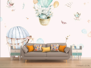 Фотообои Животные в воздушном шарике патерн - 1