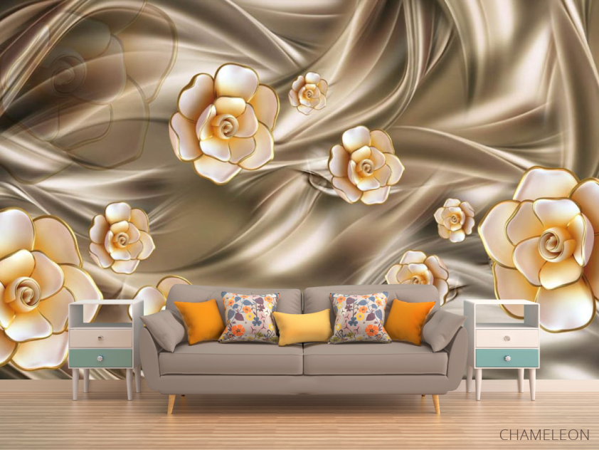 Фотообои 3д золотые брошки - 1