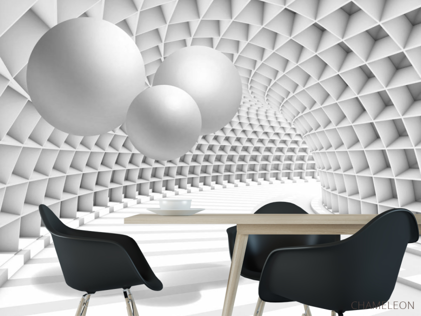 3д фотообои Тоннель с шарами - 1