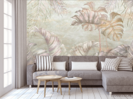 Фотообои Розовые тропические листья - 3