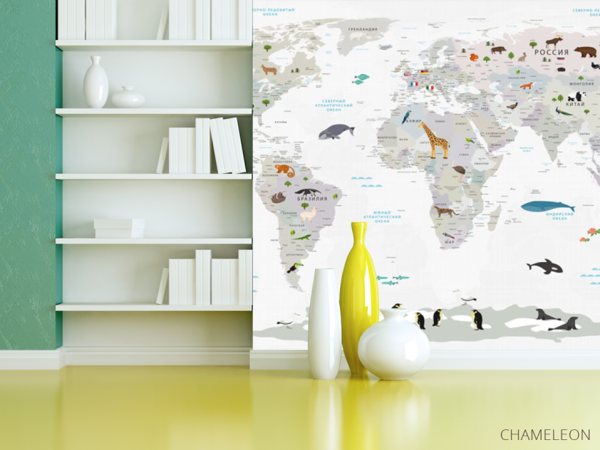 Шпалери в дитячу Карта - 3