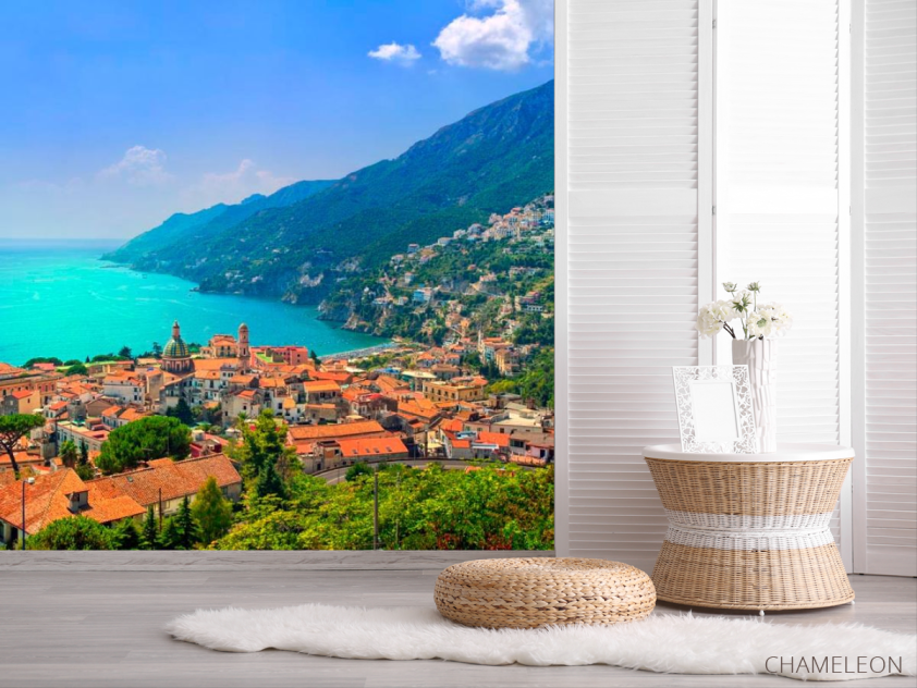 Фотошпалери Будинки, гори, вода - 2