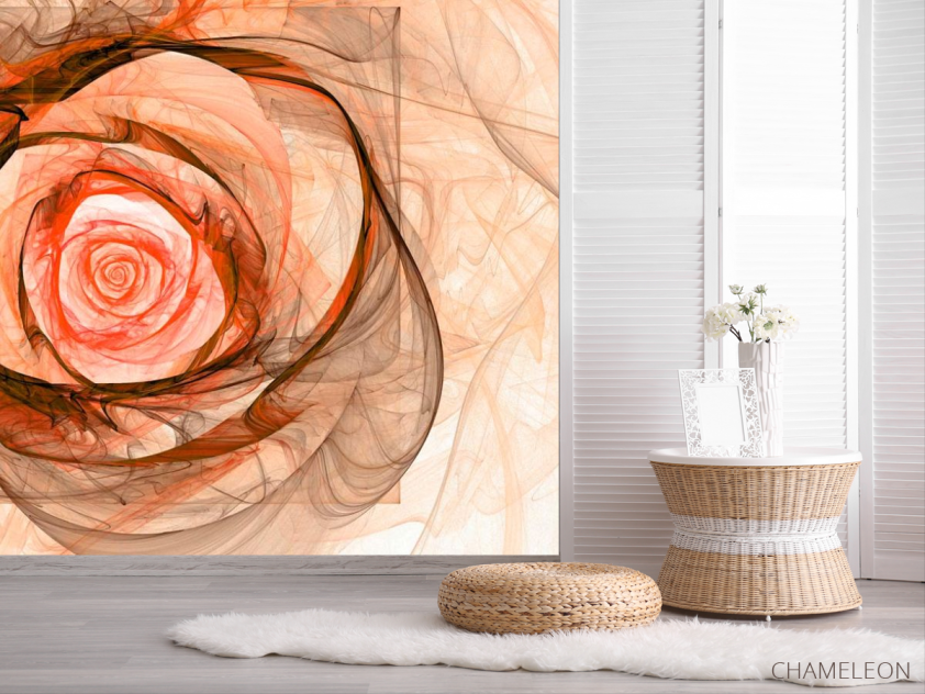 Фотошпалери Бежева стилізована троянда - 2