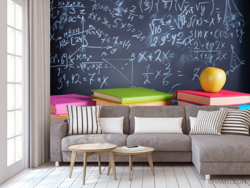 Фотообои Мелованая доска и книги - 3