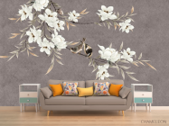 Фотообои Ветки магнолии с цветами - 1