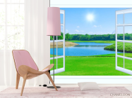 Фотошпалери озеро за вікном - 4