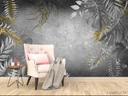 Фотообои листья с золотом - 4