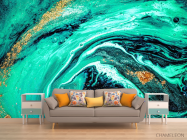 Фотообои Fluid art зелёный - 1