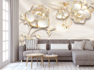 Фотообои Белые цветы 3d - 3