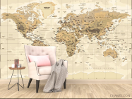 Фотообои Коричневая карта мира - 4