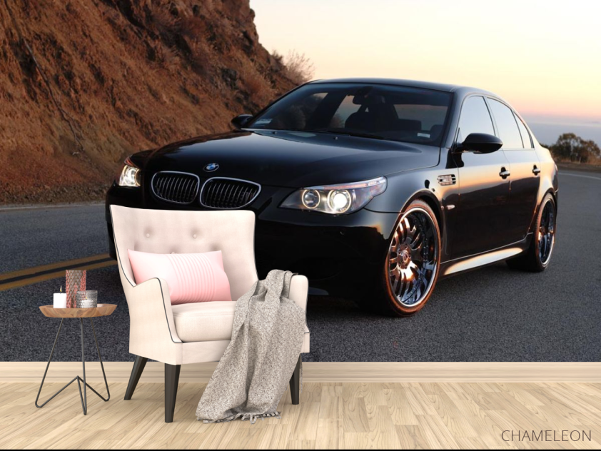 Фотообои черный BMW в горах - 4