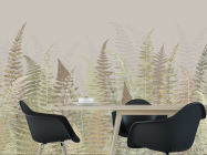 Фотошпалери листя папороті зелено бежевий відтінок - 1