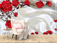 Фотообои современные 3D Стерео цветы - 4