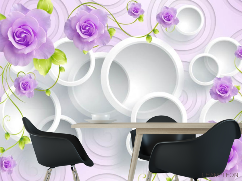 Фотошпалери троянди на 3Д тлі - 1