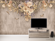 Фотообои Коричневые цветы под потолком - 2