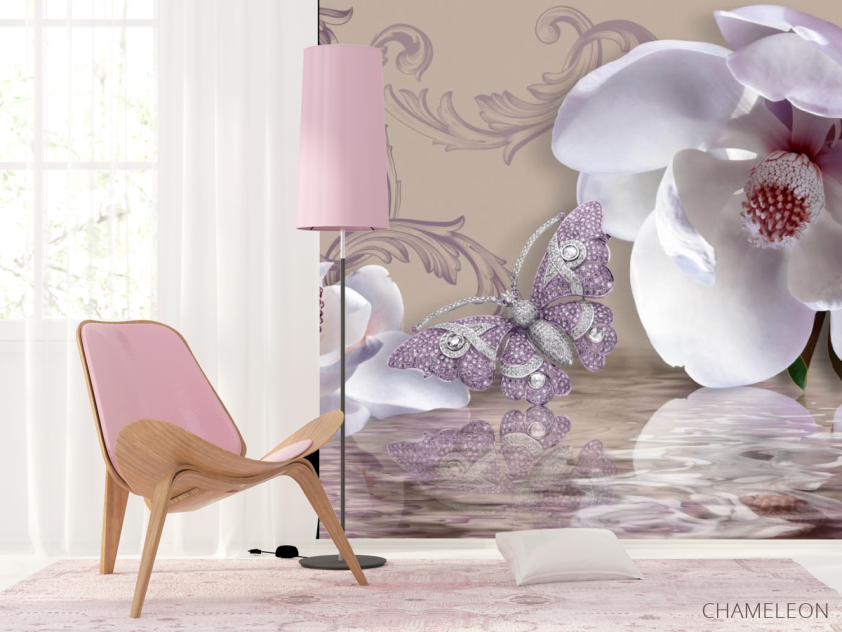 Фотошпалери 3д магнолії і брошка - 4