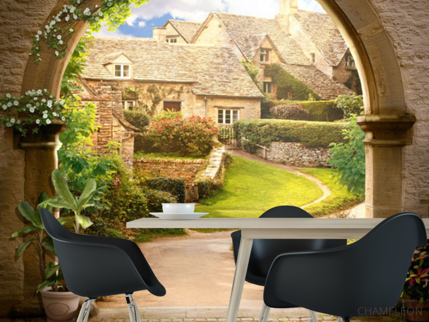 Фотообои Фреска с домами - 1