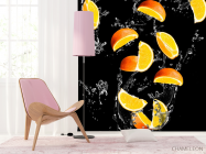 Фотообои апельсинкаи на чёрном фоне - 4