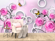 Фотообои Розы сиреневые 3d - 4