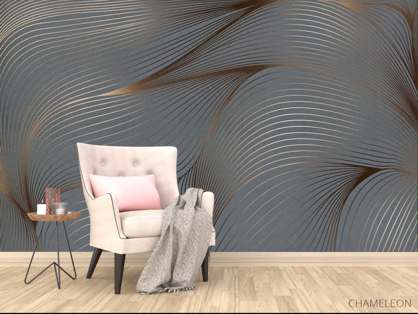 Фотообои волны с золотом - 4