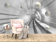 Фотообои 3д тоннель с шарами - 4