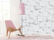 Фотошпалери Стіна з об'ємних прямокутників - 4
