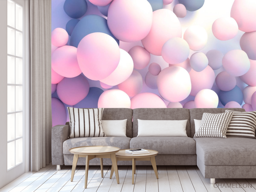 Фотообои Розовые 3д шары - 3