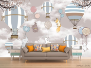 Фотообои зверушки на воздушных шариках - 1